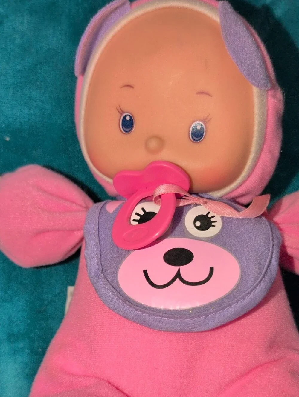 Pink Plush Baby Doll with Pacifier